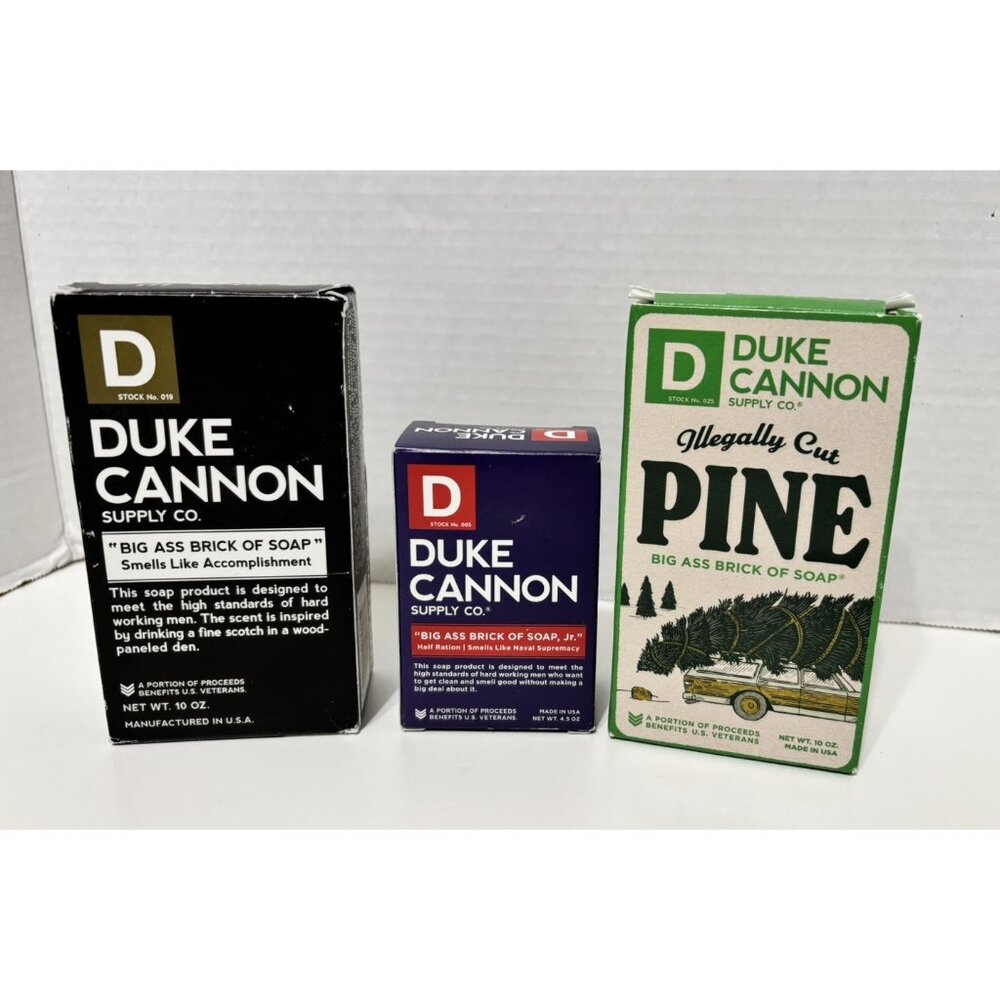 Duke Cannon Lot of Bar Soap Big Brick Smells Like Accomplishment, Pine & Big Ass